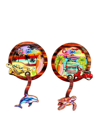 3D California Marine Life Dangling Souvenir Magnet – Assorted Designs