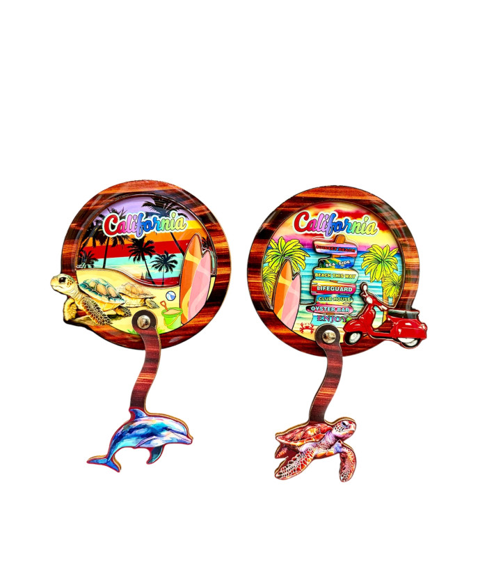 3D California Marine Life Dangling Souvenir Magnet – Assorted Designs