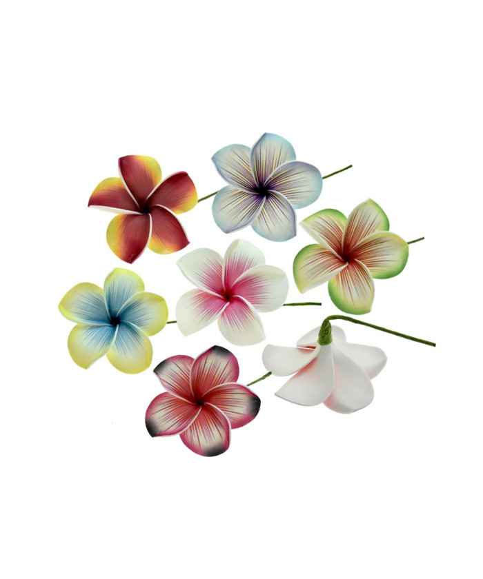 Tropical Plumeria Flower Hair Sticks – Assorted Colors