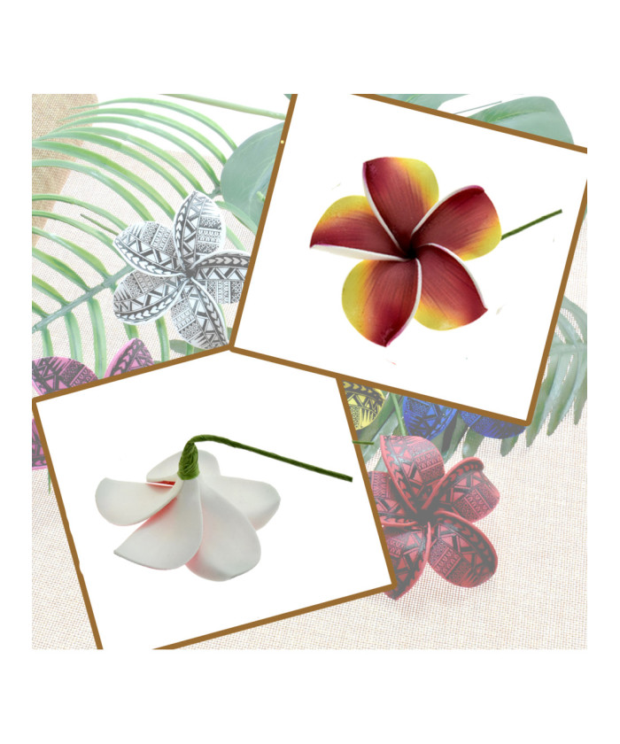 Tropical Plumeria Flower Hair Sticks – Assorted Colors