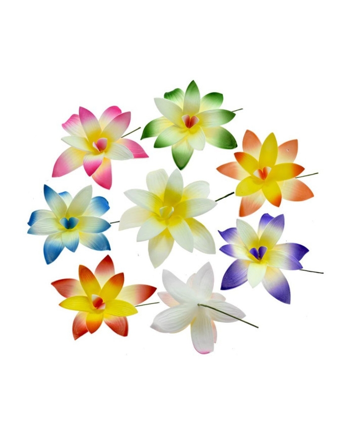 Tropical Orchid Flower Hair Sticks – Assorted Colors