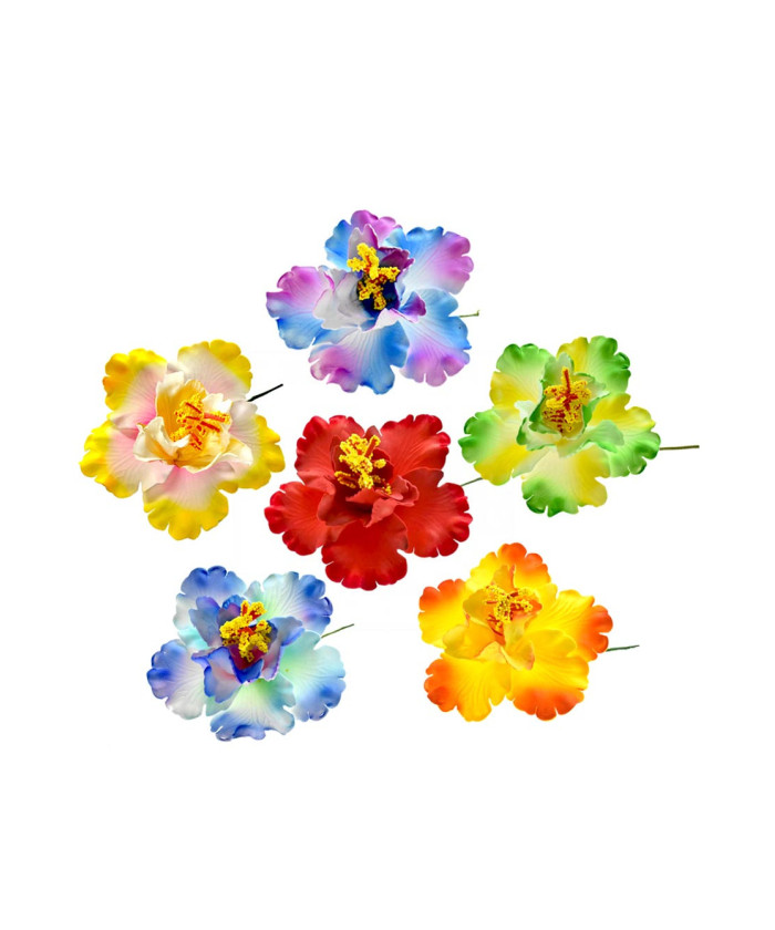 Tropical Hibiscus Flower Hair Sticks – Assorted Colors