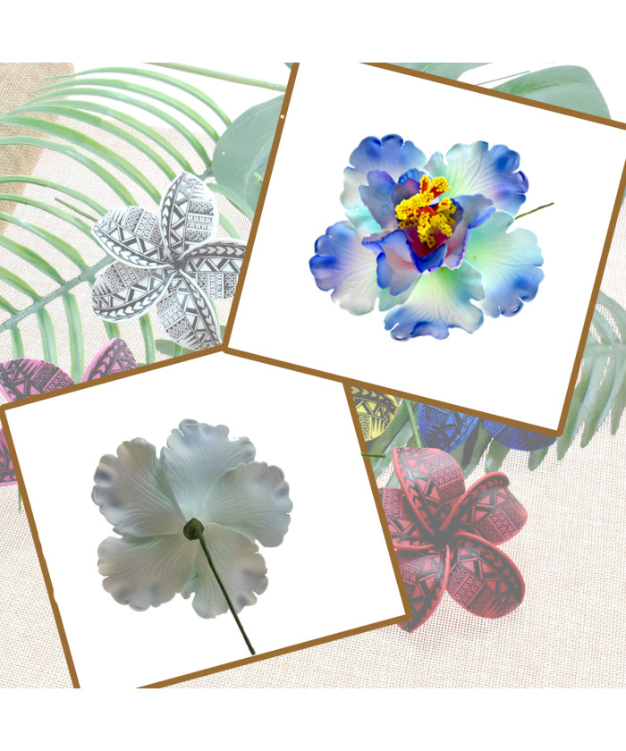 Tropical Hibiscus Flower Hair Sticks – Assorted Colors