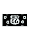Route 66 Black Metal License Plate Sign – Bullet Hole Design