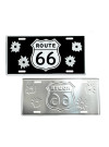 Route 66 Black Metal License Plate Sign – Bullet Hole Design