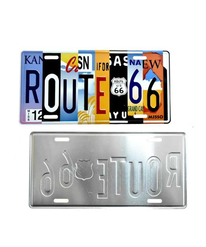 Route 66 Multi-State License Plate Metal Sign  
