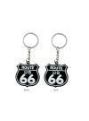  Double Sided Black Route 66 Shield Key Chain