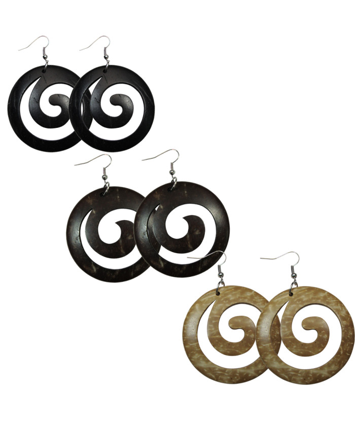 Coco Shell  Carved Design Earrings
