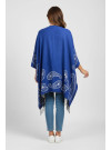 Women’s Paisley Reversible Shawl Wrap – Royal Blue
