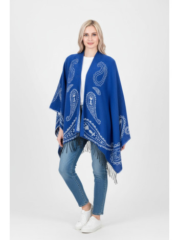 Women’s Paisley Reversible Shawl Wrap – Royal Blue