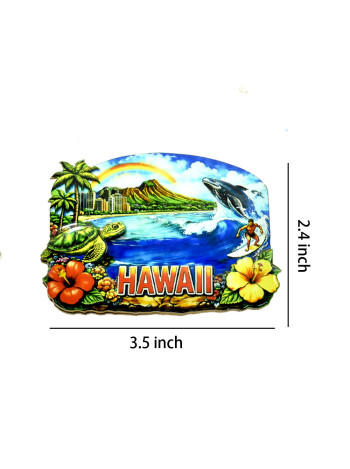 3D Hawaii Tropical Scenic Souvenir Magnet – 3.5" x 2.4"