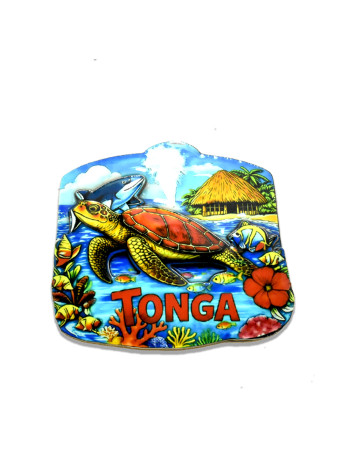 3D Samoa Sea Turtle Tropical Souvenir Magnet – 3.1" x 2.8"
