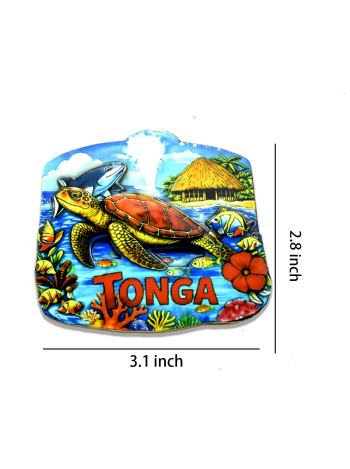 3D Samoa Sea Turtle Tropical Souvenir Magnet – 3.1" x 2.8"