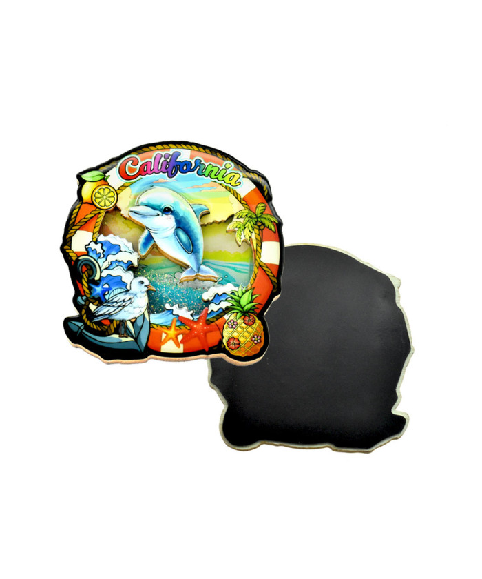 3D California Coastal Marine Life Magnet with Moving Glitter Sand – Assorted Designs