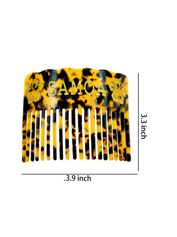 Samoa Hibiscus Tortoise Shell Hair Comb – 3.9" x 3.3"