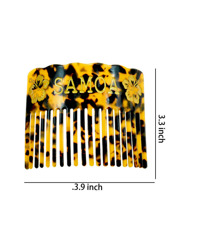 Samoa Hibiscus Tortoise Shell Hair Comb – 3.9" x 3.3"