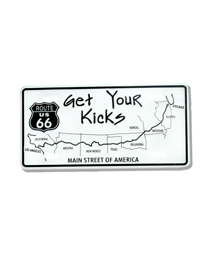 Route 66 Get Your Kicks Map Metal Mini License Plate Magnet