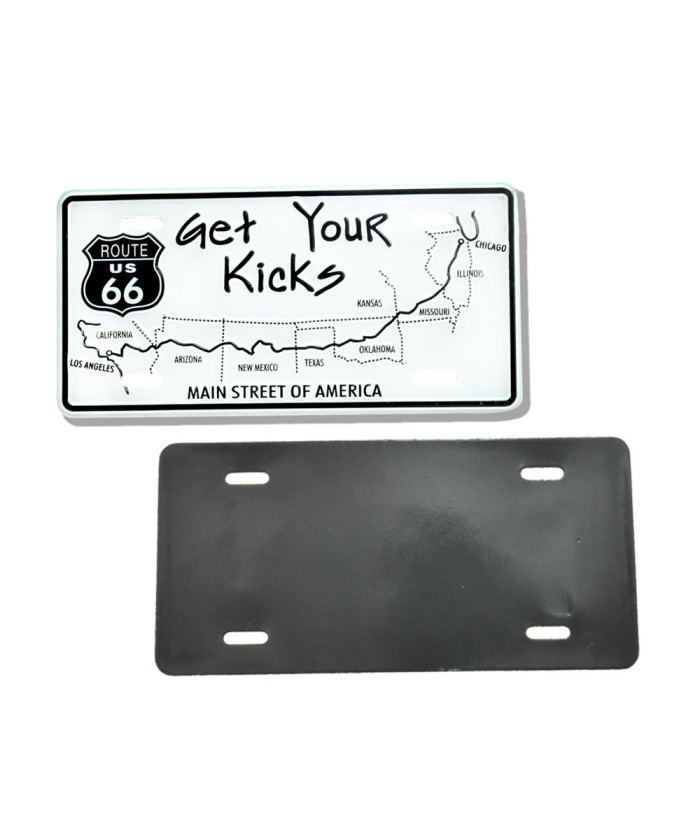 Route 66 Get Your Kicks Map Metal Mini License Plate Magnet