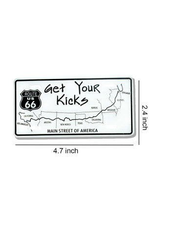 Route 66 Get Your Kicks Map Metal Mini License Plate Magnet