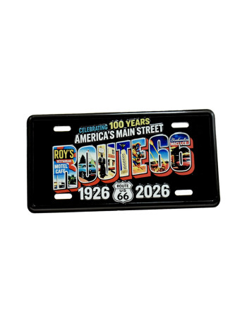 Route 66 100th Anniversary 1926–2026 Metal  Mini License Plate Magnet